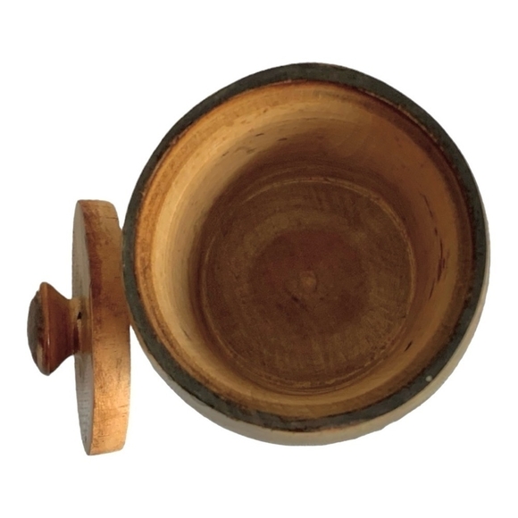 Rare VNTG Wooden Hand Painted Lidded Pot Norwegian Norge Treenware Souvenir Gift - Picture 5 of 6